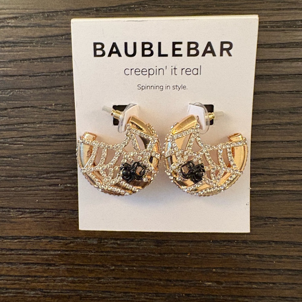 NEW BaubleBar Spider Web Earrings